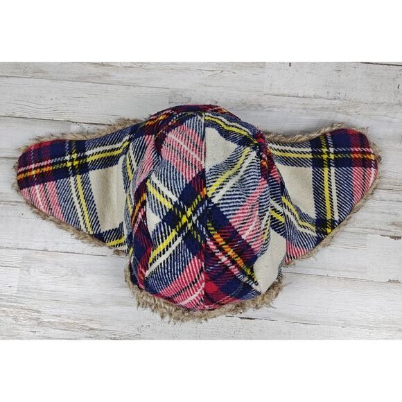 American Eagle Outfitters Plaid Trapper Hat Faux Fur One Size Fits Most - Picture 3 of 5